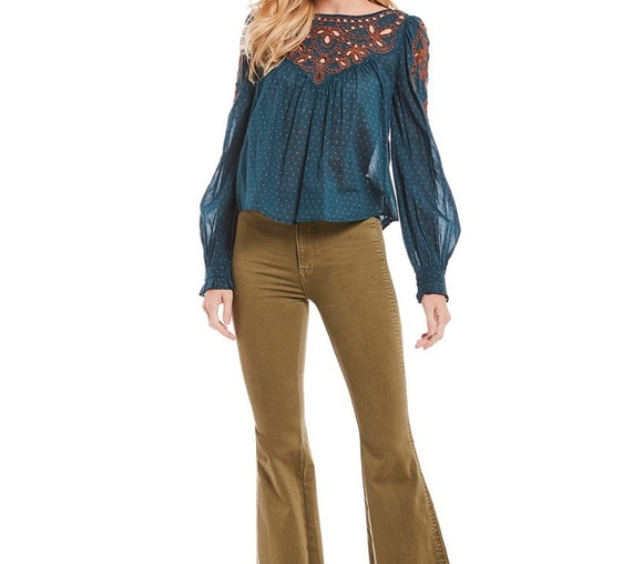 Free People Everything I Know Peasant Top - Picture 3 of 4